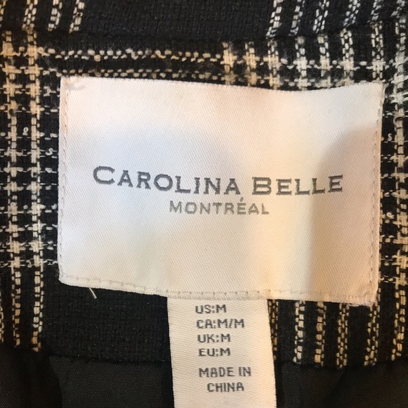 Carolina Belle Montreal Open Front Plaid Blazer Double Button Jacket w/Fringe-M - Picture 8 of 10